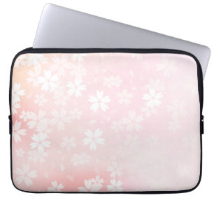 Verblaßte rosa/weiße Kirschblüten-Computer-Hül Laptopschutzhülle