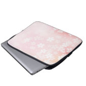 Verblaßte rosa/weiße Kirschblüten-Computer-Hülse Laptopschutzhülle (Vorne Knopf)