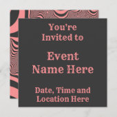 Verblasste rosa Zebrastreifen Einladung (Vorne/Hinten)