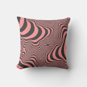 Verblasste rosa Zebrastreifen Kissen
