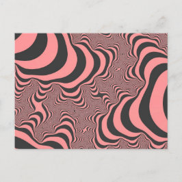 Verblasste rosa Zebrastreifen Postkarte