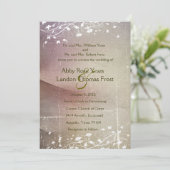 Verblaßte Rosen-Pergament-Hochzeits-Einladung Einladung (Stehend Vorderseite)