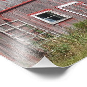 Verblasste rote Scheune Fotodruck (Ecke)