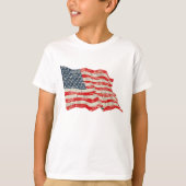 Verblaßte Ruhm-amerikanische Flagge T-Shirt (Vorderseite)