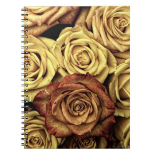 Verblasste Sepia-Rosen Notizblock