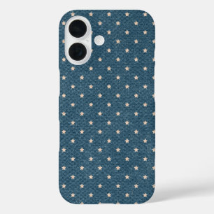 Verblasste Sterne auf Blau iPhone 16 Hülle