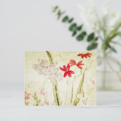 Verblasste Vintage Blume Bouquet 3 Postkarte (Stehend Vorderseite)