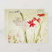 Verblasste Vintage Blume Bouquet 3 Postkarte (Vorne/Hinten)
