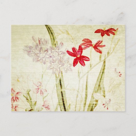 Verblasste Vintage Blume Bouquet 3 Postkarte (Vorderseite)