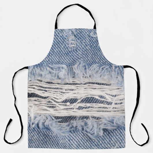 Verblasste zerrissene Jeans-Textur Schürze (Vorderseite)