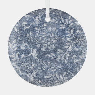 Verblasster Blumenbeweis: Grungy texturierter Hint Ornament Aus Glas