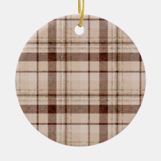 Verblasster Braunton Karierter Weihnachtsschmuck (Vorne)