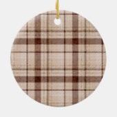 Verblasster Braunton Karierter Weihnachtsschmuck (Hinten)