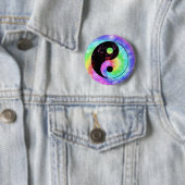 Verblaßter Regenbogen Yin Yang Knopf Button (Beispiel)