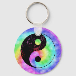 Verblaßter Regenbogen Yin Yang Schlüsselanhänge Schlüsselanhänger