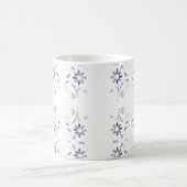 Verblasstes Blau-Weiß-Blumenmuster Kaffeetasse (Mittel)