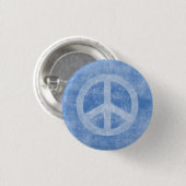 Verblaßtes blaues Friedenszeichen Button (Vorne & Hinten)