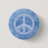 Verblaßtes blaues Friedenszeichen Button (Vorderseite)