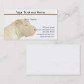 Verblaßtes blondes Shar Pei Porträt auf Weiß Visitenkarte (Vorne/Hinten)