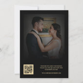 Verblasstes dunkles Foto Gold-Und-Zeichen QR-Code- Save The Date (Rückseite)