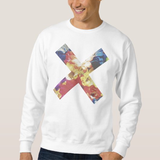 Verblaßtes Foral X Sweatshirt durch Megaflora (Vorderseite)