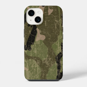 Verblasstes grünes Camo iPhone 14 Hülle