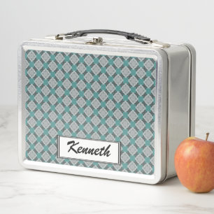 Verblasstes Kreisraster von Kenneth Yoncich Metall Lunch Box