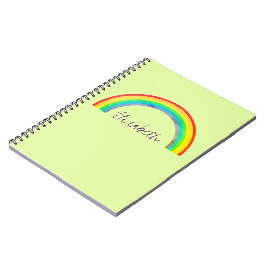 Verblaßtes Regenbogen-personalisiertes Grün Notizblock (Linke Seite)