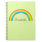 Verblaßtes Regenbogen-personalisiertes Grün Notizblock (Vorderseite)
