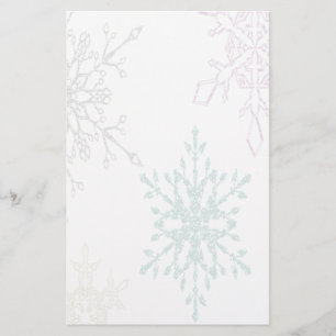 Verblaßtes Schneeflocke-Winterurlaub-Briefpapier Briefpapier