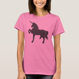 Verblaßtes schwarzes Grungeunicorn-Symbol-T-Shirt T-Shirt