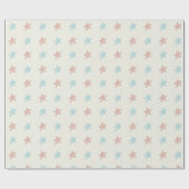 verblasstes Sternmuster Rot Blau Geschenkpapier (Flach)