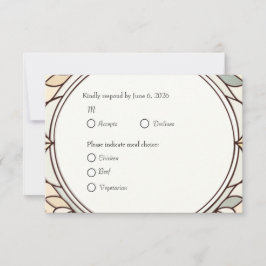 Verbleibender Glas-Antwortkarte mit Essenswahl RSVP Karte