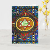 Verbleibender Glass Star der David Grußkarte Karte (Gelbe Blume)