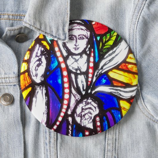 Verbleibendes Glasdesign mit religiöser Abbildung. Button (Beispiel)