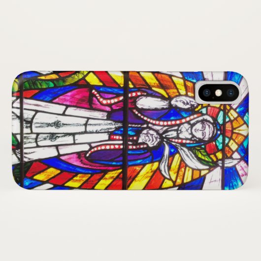 Verbleibendes Glasdesign mit religiöser Abbildung. Case-Mate iPhone Hülle (Rückseite (Horizontal))