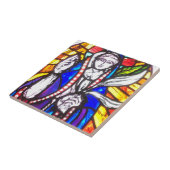 Verbleibendes Glasdesign mit religiöser Abbildung. Fliese (Seite)