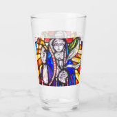 Verbleibendes Glasdesign mit religiöser Abbildung. Glas (Rückseite)