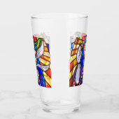 Verbleibendes Glasdesign mit religiöser Abbildung. Glas (Links)