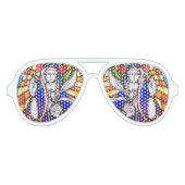 Verbleibendes Glasdesign mit religiöser Abbildung. Partybrille (Vorderseite)