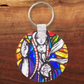 Verbleibendes Glasdesign mit religiöser Abbildung. Schlüsselanhänger (Vorderseite)
