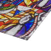 Verbleibendes Glasdesign mit religiöser Abbildung. Schneidebrett (Ecke)