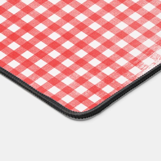 Verbleibt Rot und Weiß Gingham Schreibtischunterlage (Ecke)