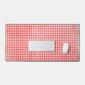 Verbleibt Rot und Weiß Gingham Schreibtischunterlage (Tastatur & Maus)