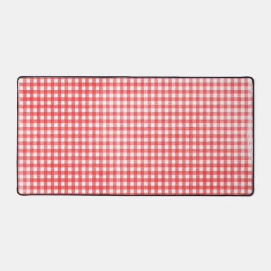 Verbleibt Rot und Weiß Gingham Schreibtischunterlage (Vorderseite)