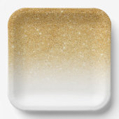 Verbleibte Gold Glitzer Paper-Teller Pappteller (Vorderseite)