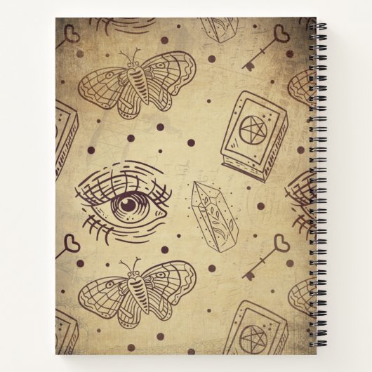 Verbleibtes Vintages Schmetterlingshaugenherz Notizblock (Rückseite)