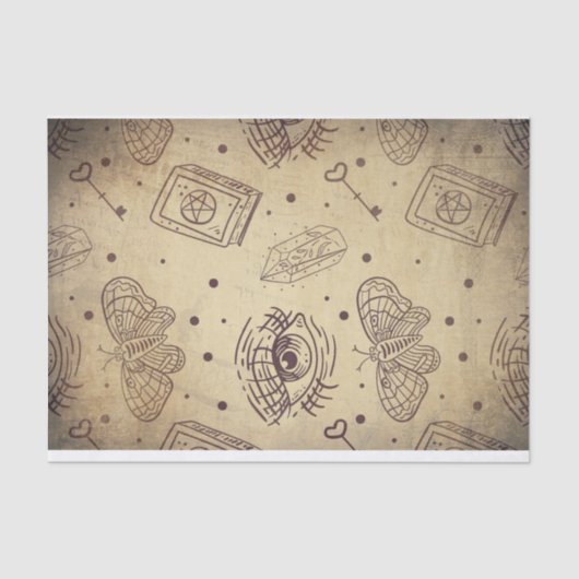 Verbleibtes Vintages Schmetterlingshaugenherz Seidenpapier (Vorderseite)