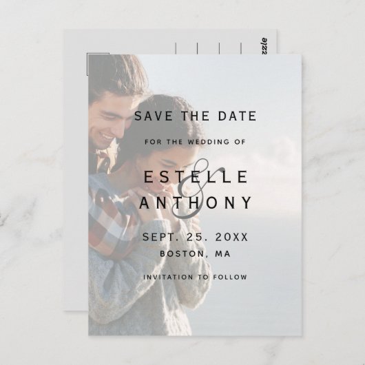 Verblendete Fotos und Hochzeiten speichern das Dat Postkarte (Vorne/Hinten)