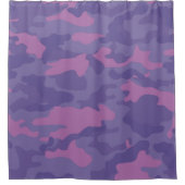 Verblendete Lila Camouflage Duschvorhang (Vorderseite)